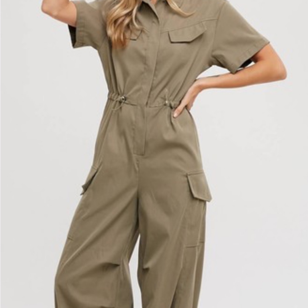 Bluivy Khaki Utility Jumpsuit